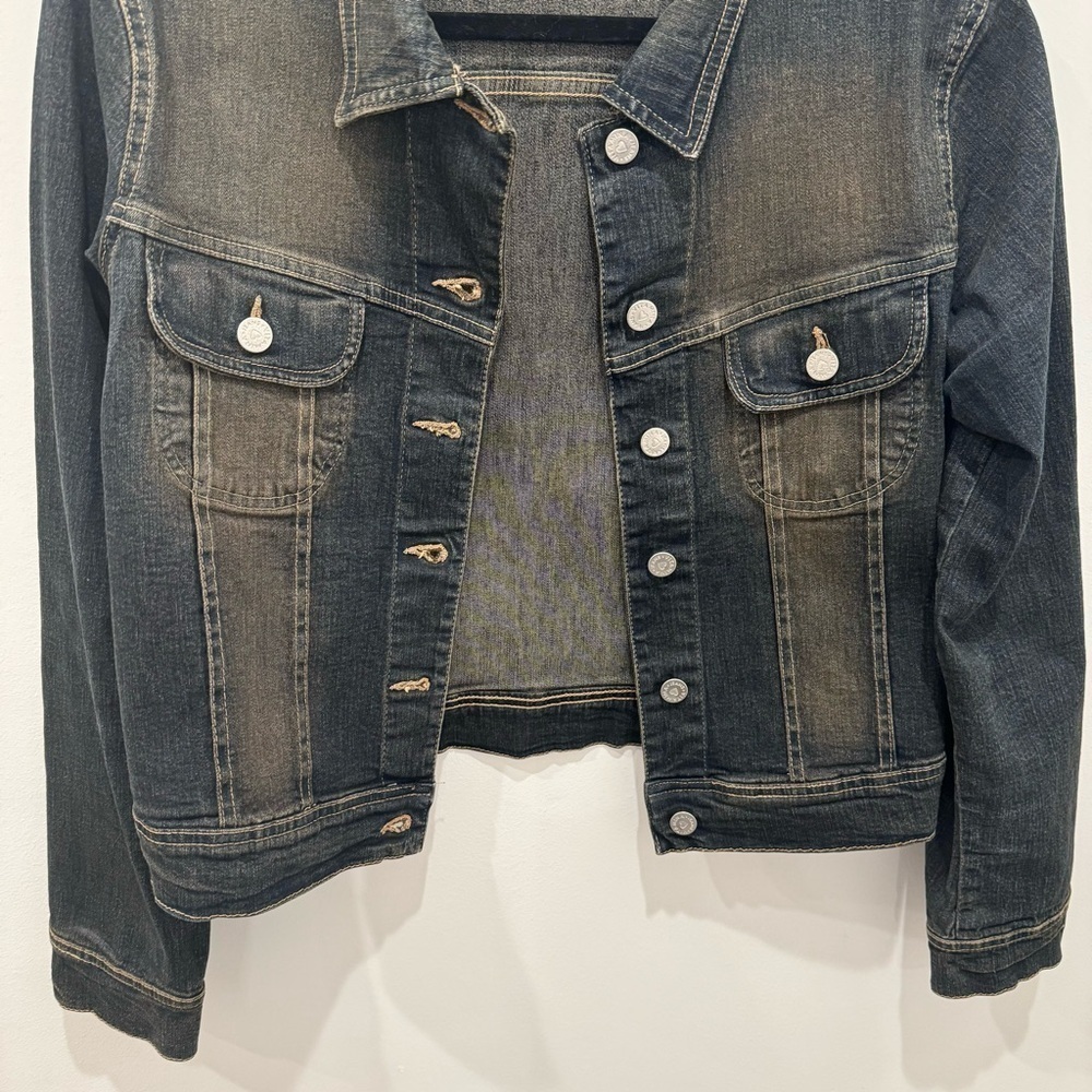 Vitamin A Jeans Blue Denim Jacket Women’s Large Button Front - Picture 6 of 10